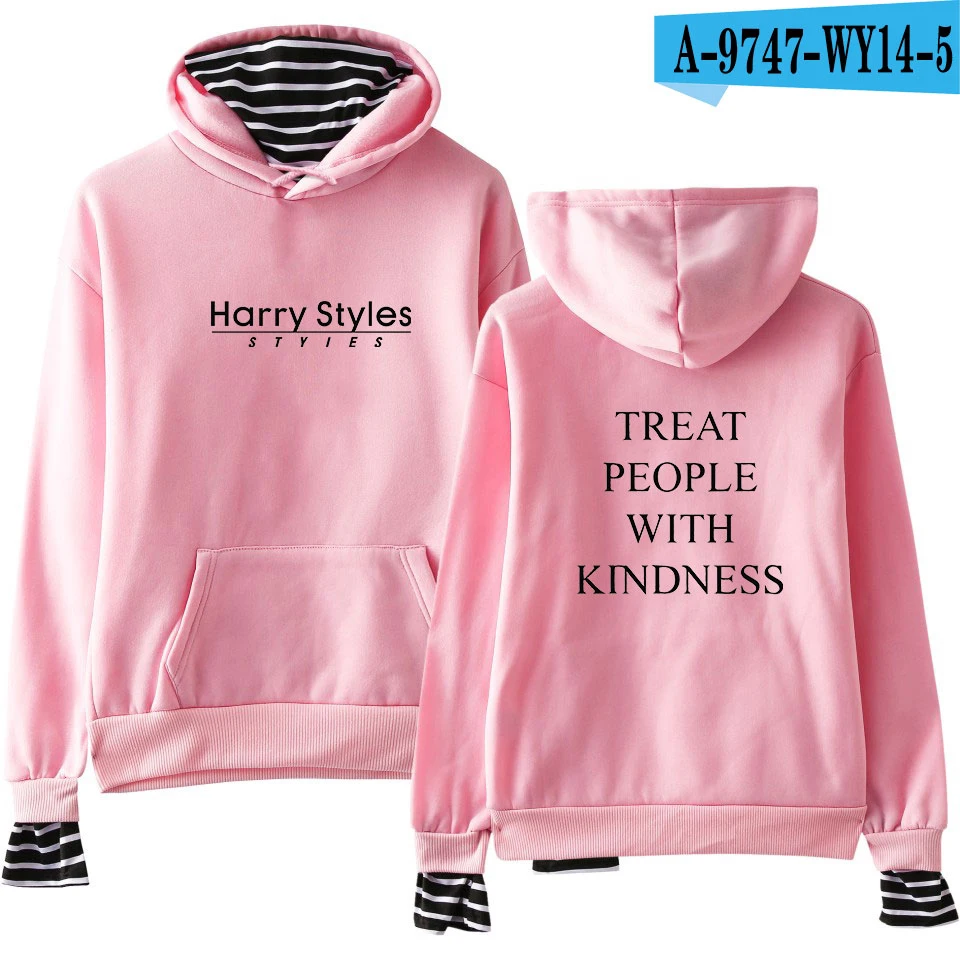 Harry Styles угощает людей с добротой Толстовка женщин/мужчин модные толстовки с капюшоном Повседневная одежда с принтом Turtlenceck Топы - Цвет: Pink