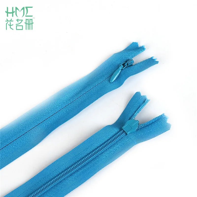 Turquoise Хит, 10 шт./лот, 17 цветов, 35-60 см, 5 размеров, невидимые молнии, нейлоновые катушки, молнии для рукоделия, шитья, одежды, сумки, инструменты, аксессуары - Цвет: Turquoise