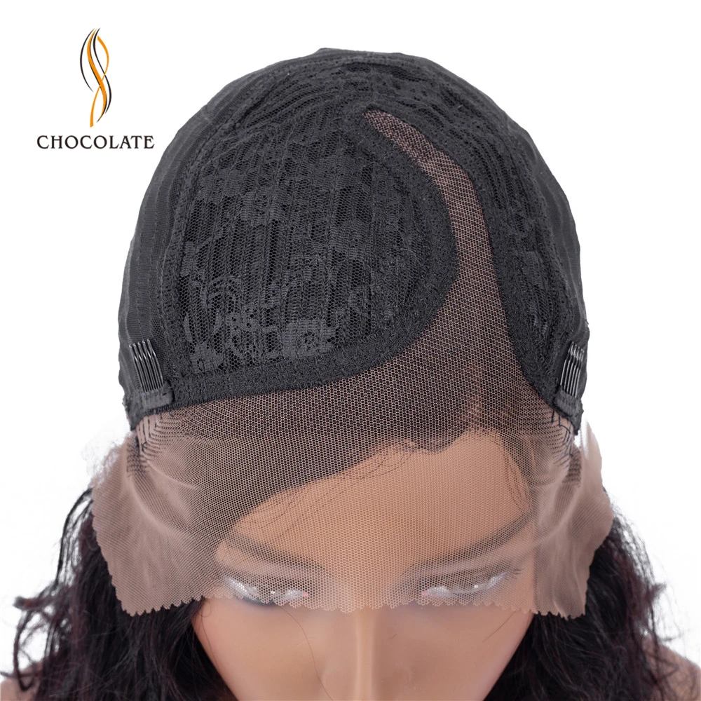 Шоколадные объемные волнистые кружевные передние человеческие волосы парики