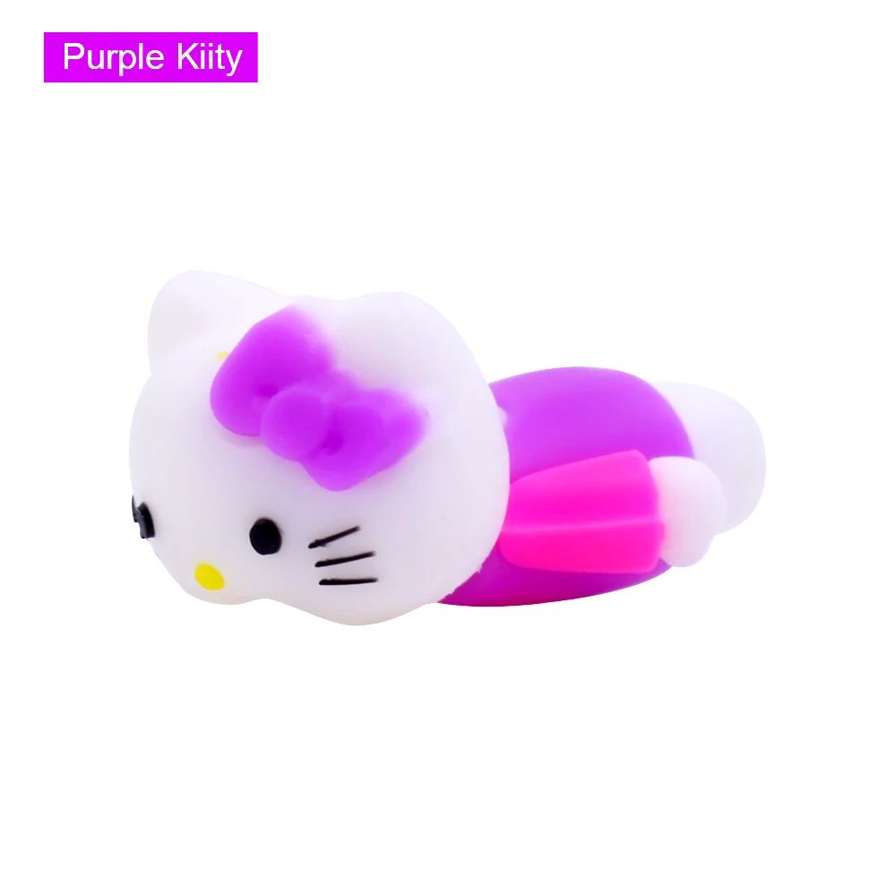 Purple Kiity CHIPAL Cute Anime Bite Wire Winder для iPhone 6 6 S 7 8 Plus X XS XR защита для usb-кабеля Органайзер чомперы Мультяшные животные укусы - Цвет: Purple Kiity