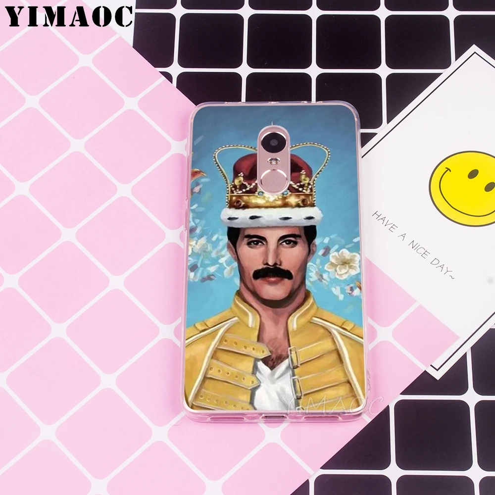 Мягкий чехол YIMAOC Queen Freddie Mercury для Xiaomi Redmi 6 4X 5A 4A S2 Note 4 5 Pro Plus Mi 8 9 SE A2 A1 MiX 2S MAX 3 |
