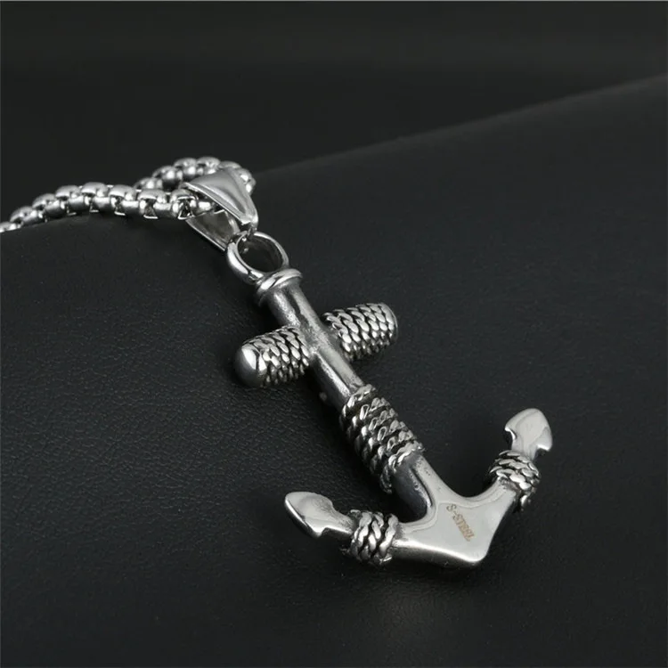 

Punk Men's Necklace Anchor Necklaces Cubic Zirconia Chain Necklaces & Pendants Fashion Crystal Wedding Jewelry For Man