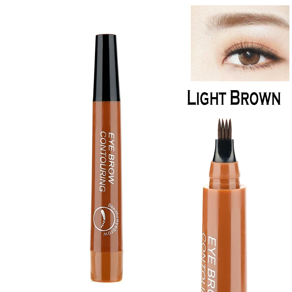 Жидкая ручка для бровей 4 вилки водостойкая татуажа прочный карандаш тинт