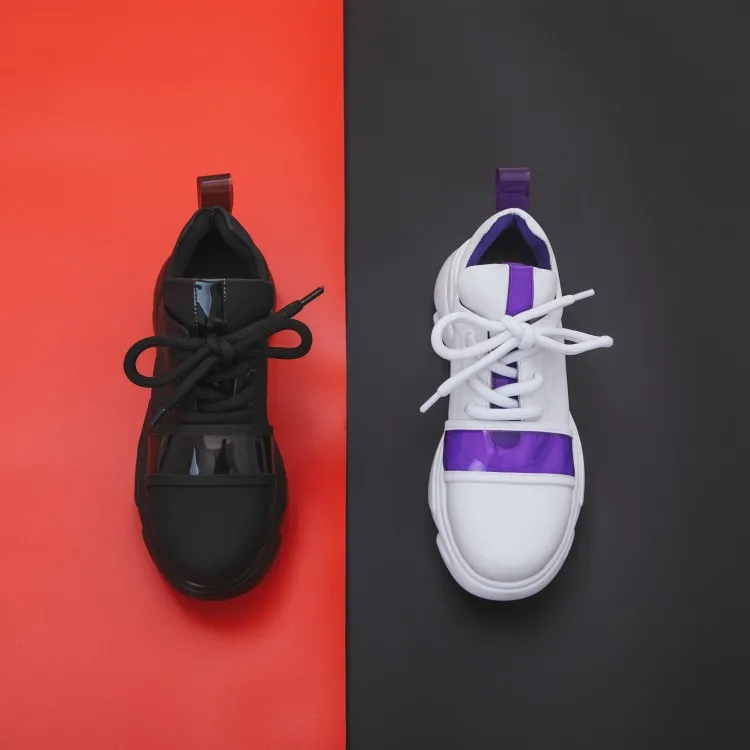 Новинка Весна 2019 модные кроссовки белого цвета в стиле ретро женская обувь большого размера для