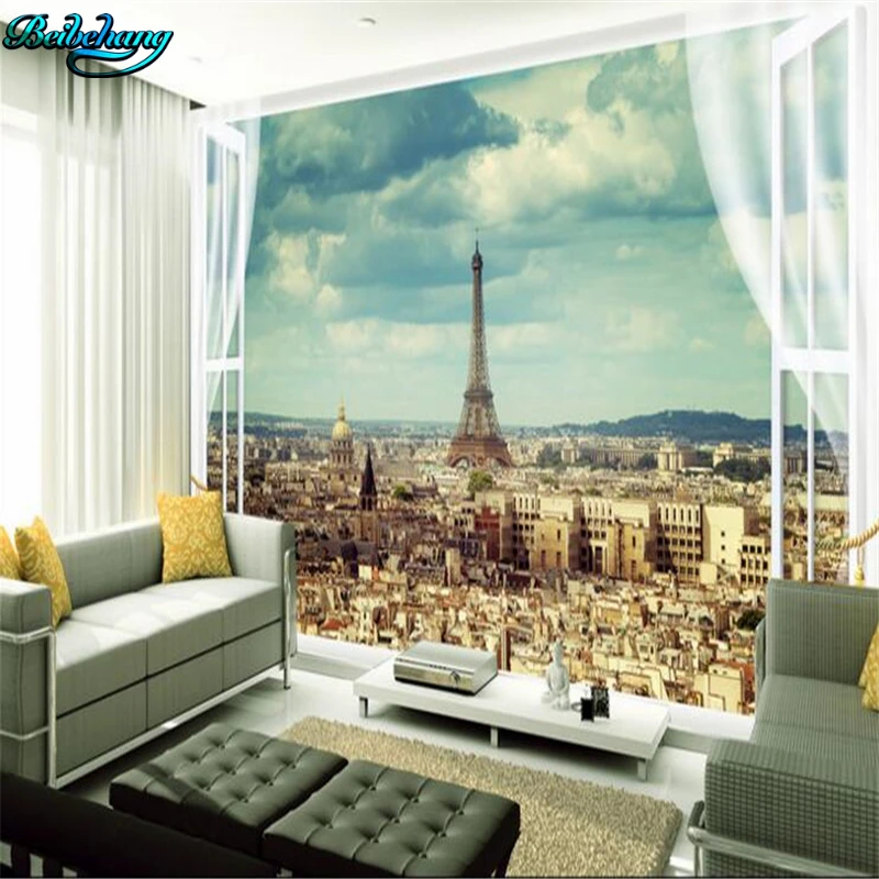 Фотообои beibehang с изображением Парижа и Эйфелевой башни|custom wallpaper|large wallpapersbackdrop