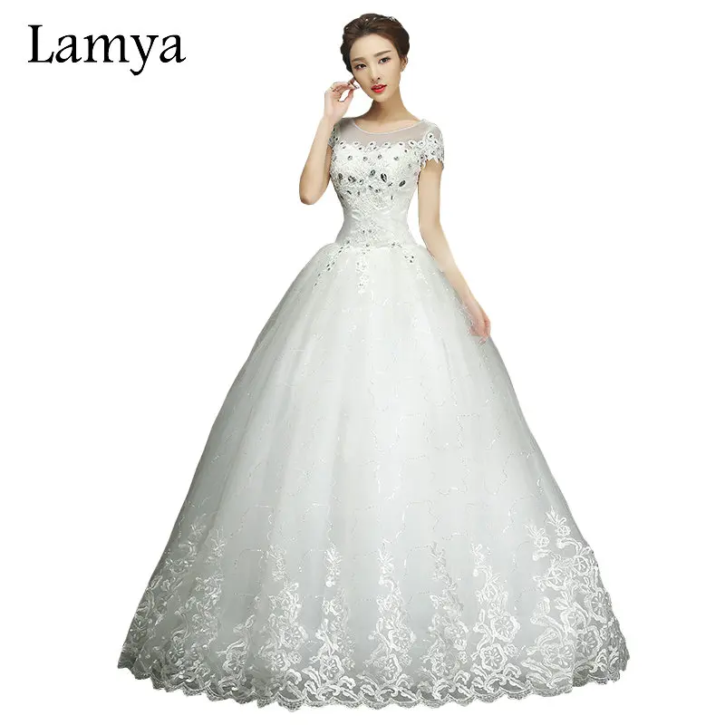 Кружевное свадебное платье с цветочным принтом со шнуровкой сзади|princess ball gown|ball