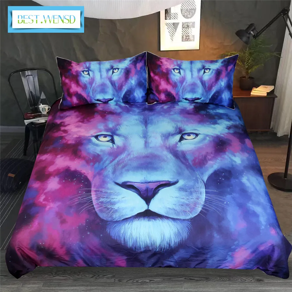 Постельное белье постельное с 3d изображением головы льва Королевский