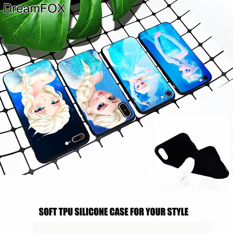 M390 Beautiful Elsa Black Soft TPU Silicone Case Cover For Apple iPhone 11 Pro XR XS Max X 8 7 6 6S Plus 5 5S 5G SE |