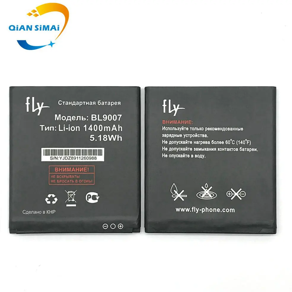 QiAN SiMAi высокое качество BL9007 1400mAh запасная батарея для телефона Fly BL9007|Аккумуляторы
