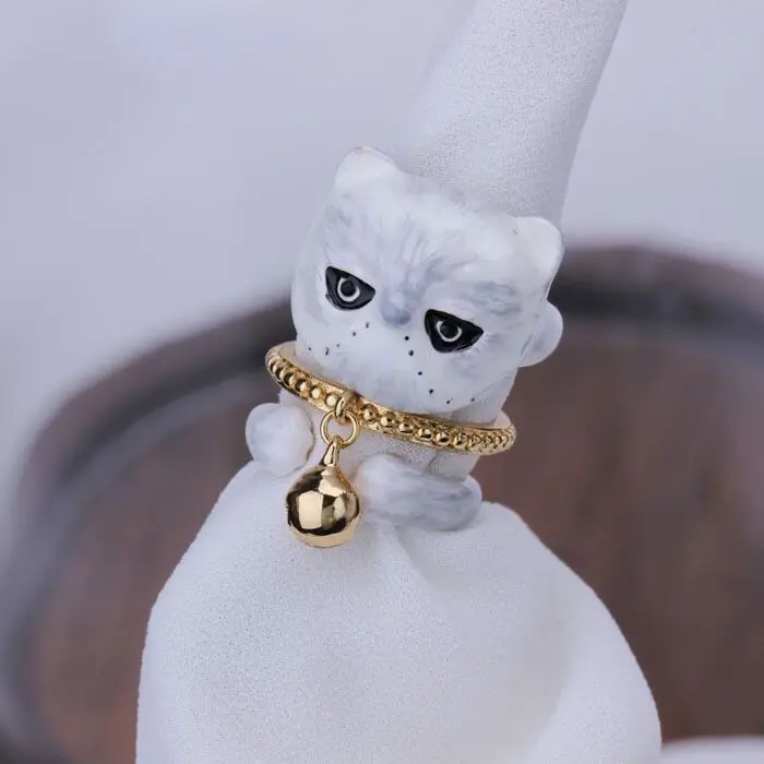Amybaby в европейском и американском стиле, комплект детской одежды милое дизайнерское платье персидская кошка Enamell глазури женские adjustaable кольцо ювелирные изделия для вечерние 4 шт./компл