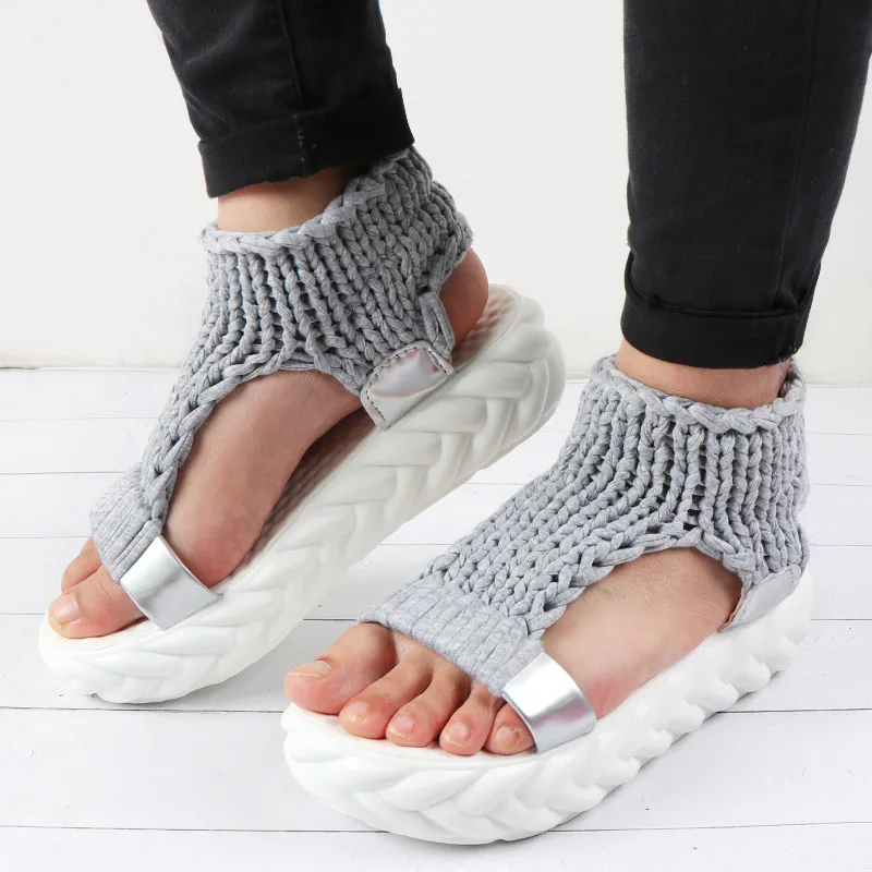 Женские сандали-гладиаторы Босоножки на платформе Дизайнерские летние туфли