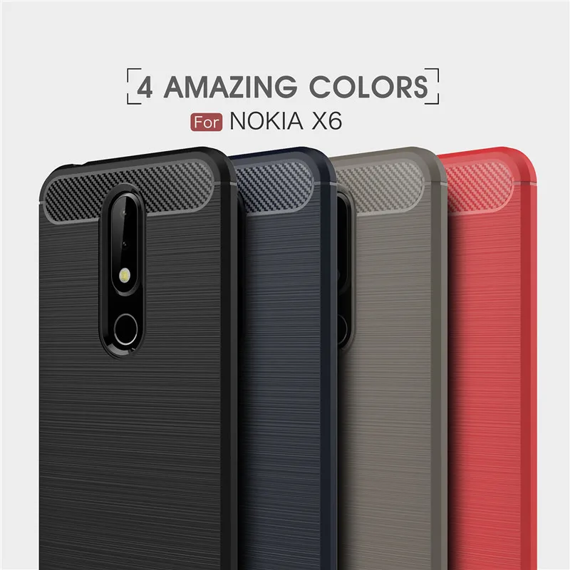 Чехол для Nokia X6 чехол 2018 бампер из мягкого ТПУ Прочный телефона подходящие Чехлы