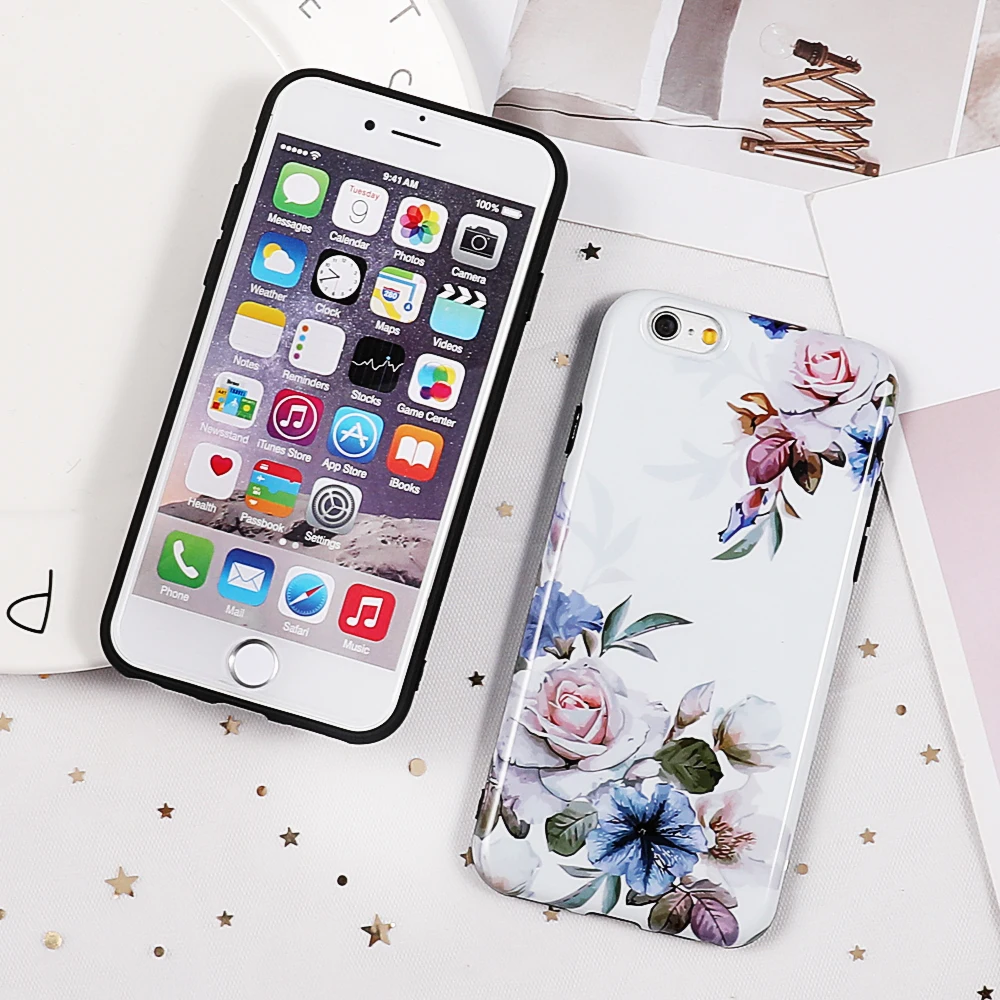 Винтажные розовые чехлы с цветочным принтом для iphone XS Max XR X 6 7 8 Plus мягкая IMD задняя