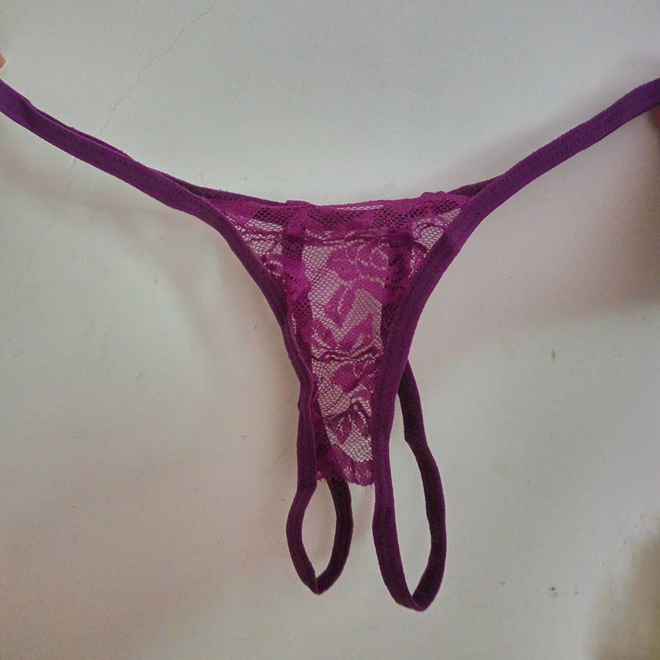 Женские кружевные стринги с низкой посадкой цветочным принтом Т образным