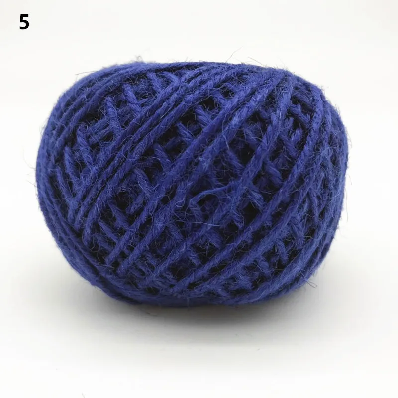 5 Royal blue Пеньковая веревка 50 м диаметр 2 мм многоцветная пеньковая веревка DIY аксессуары для рук в стиле ретро цветная подарочная упаковочная веревка - Цвет: 5 Royal blue