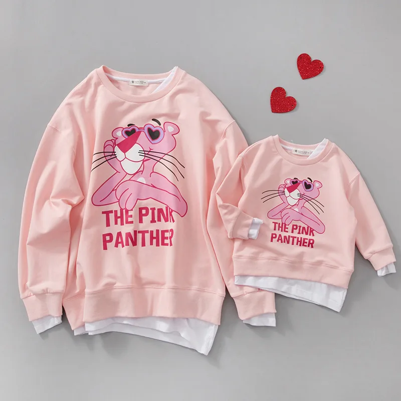 Новая семейная одежда для матери и дочери Мультяшные Семейные рубашки модная