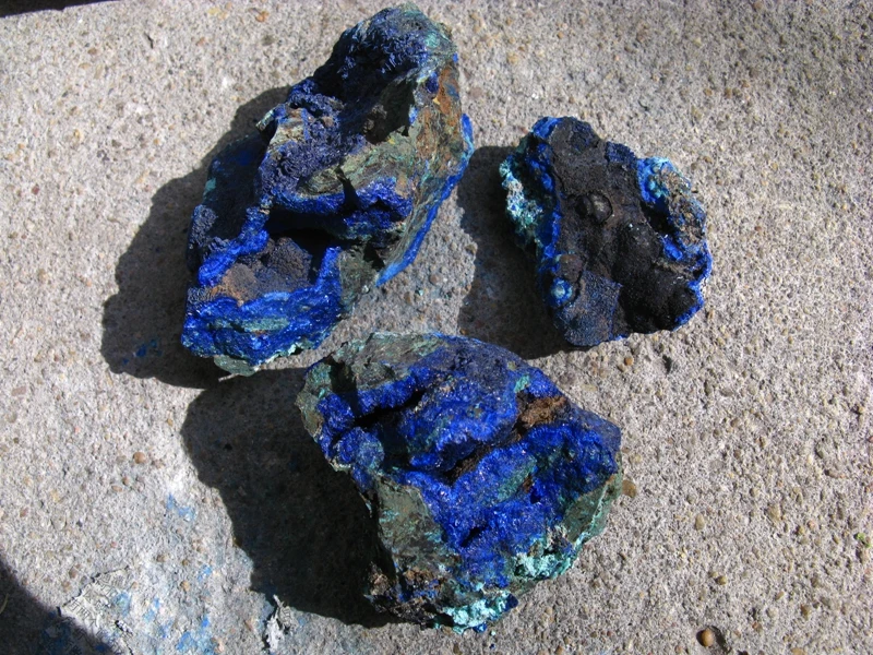 3 драгоценный камень голубой Азурит Кристалл кластер и зеленый малахитовый на