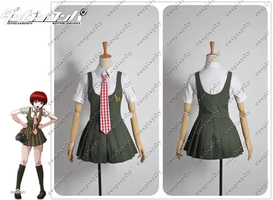 Mahiru Koizumi супер Danganronpa Косплей Костюм на заказ оливковое зеленое платье