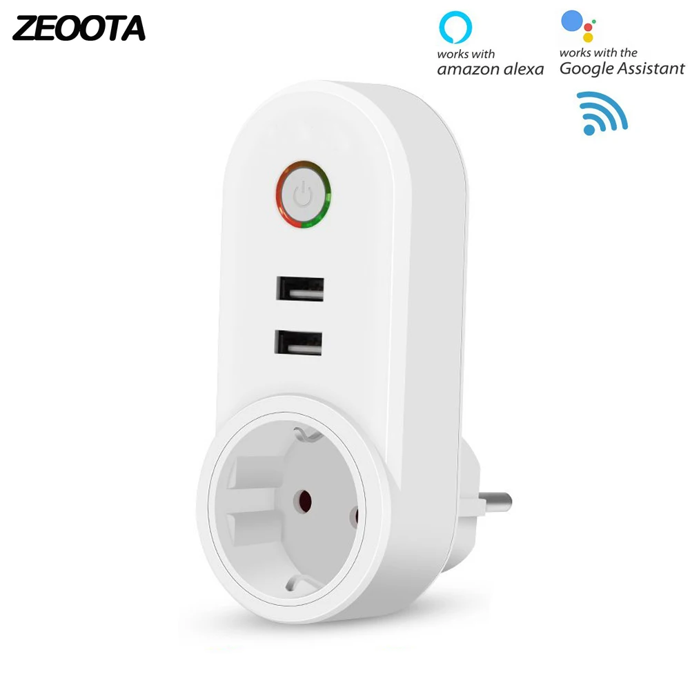Smart Wi Fi мощность розетка с USB Дистанционное управление приложение таймер функция