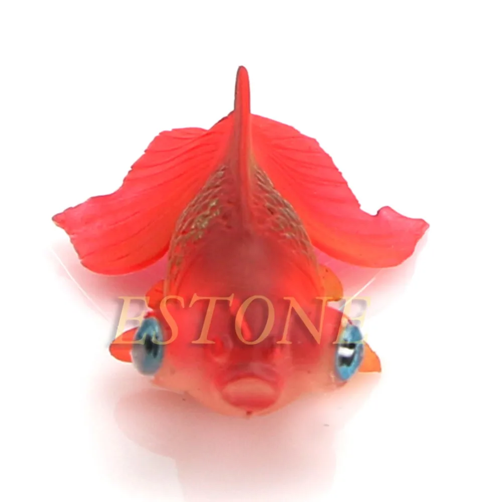 Искусственное украшение для аквариума в виде золотой рыбки светящийся эффект