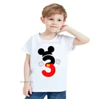 2020 забавная футболка для девочек и мальчиков, Милая футболка с надписью на день рождения и бантом, Детская футболка с принтом номер 1-10, одежда для подарка на день рождения, HKP2438