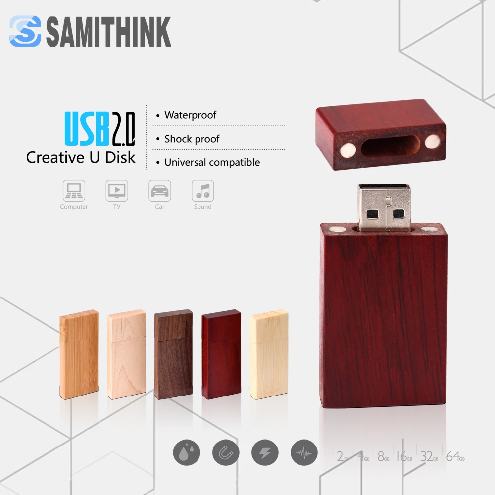 USB флеш накопитель из натурального дерева на заказ флэш с логотипом