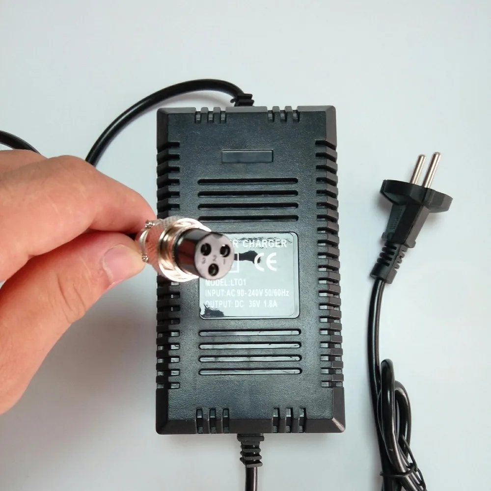 EU Standard 36V 1.8A XLR Female Plug Electric Scooter Charger Smart Power Supply Adapter For Lead Acid Gel Battery 36V Charger