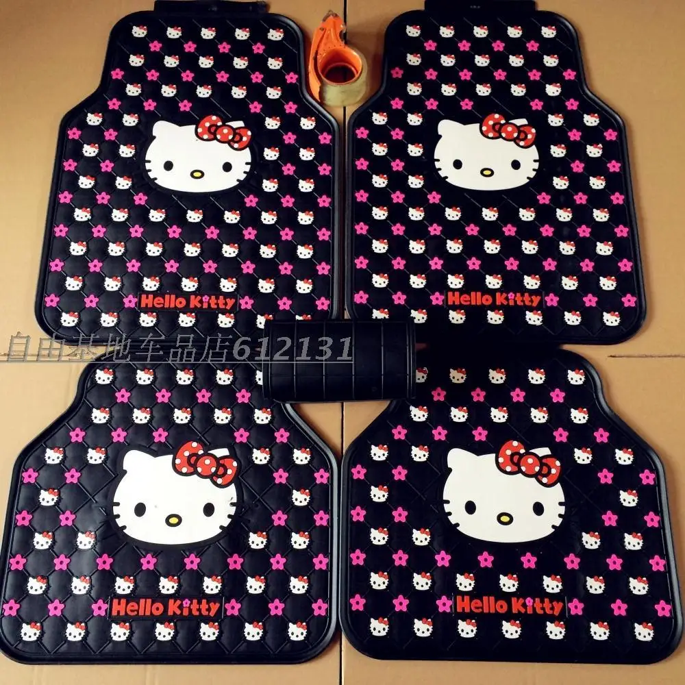 girls' women's fashion cute cartoon hello kitty latex universal car floor mats for all model | Автомобили и мотоциклы
