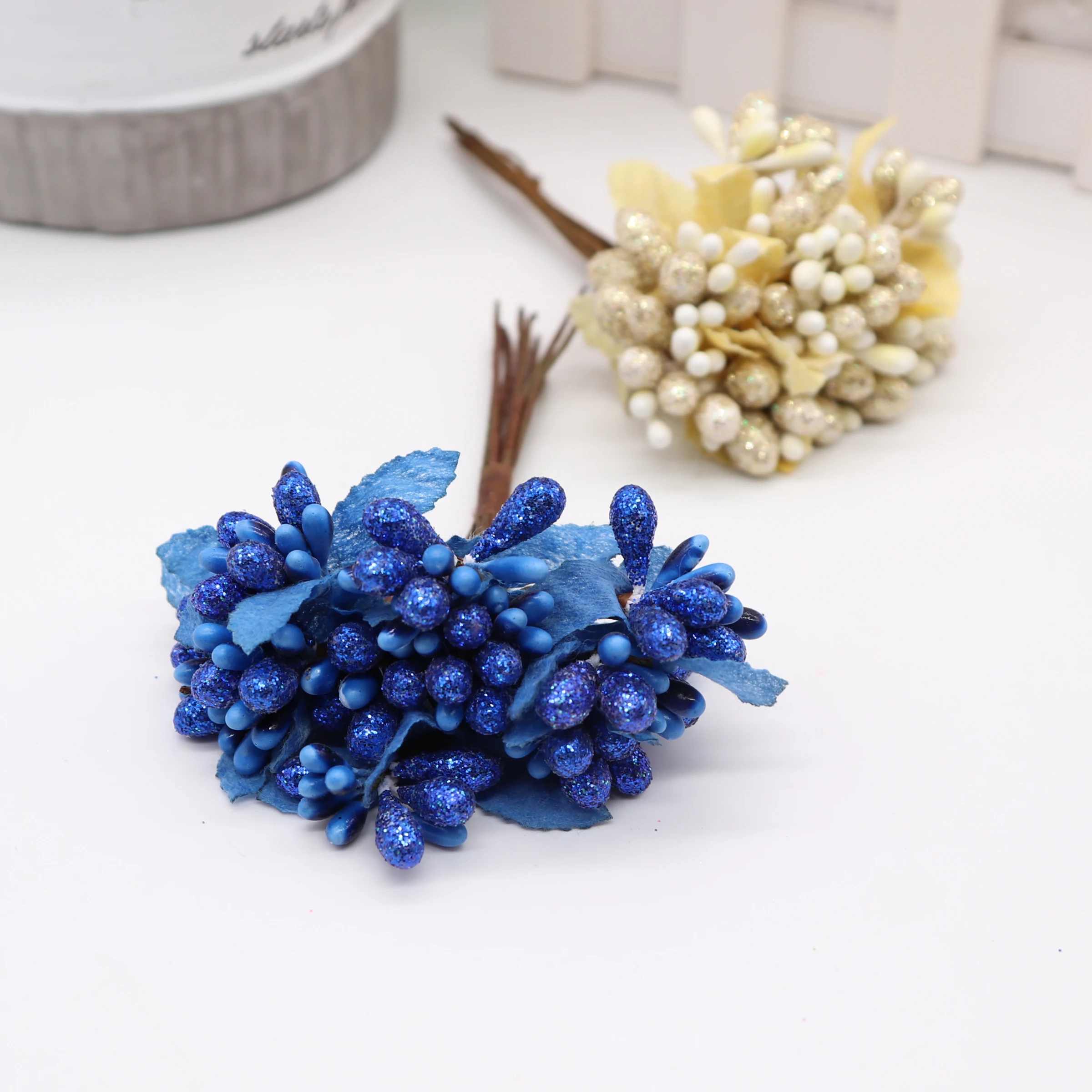 10 шт. Золотая пудра с жемчужинами|Искусственные и сухие цветы| |