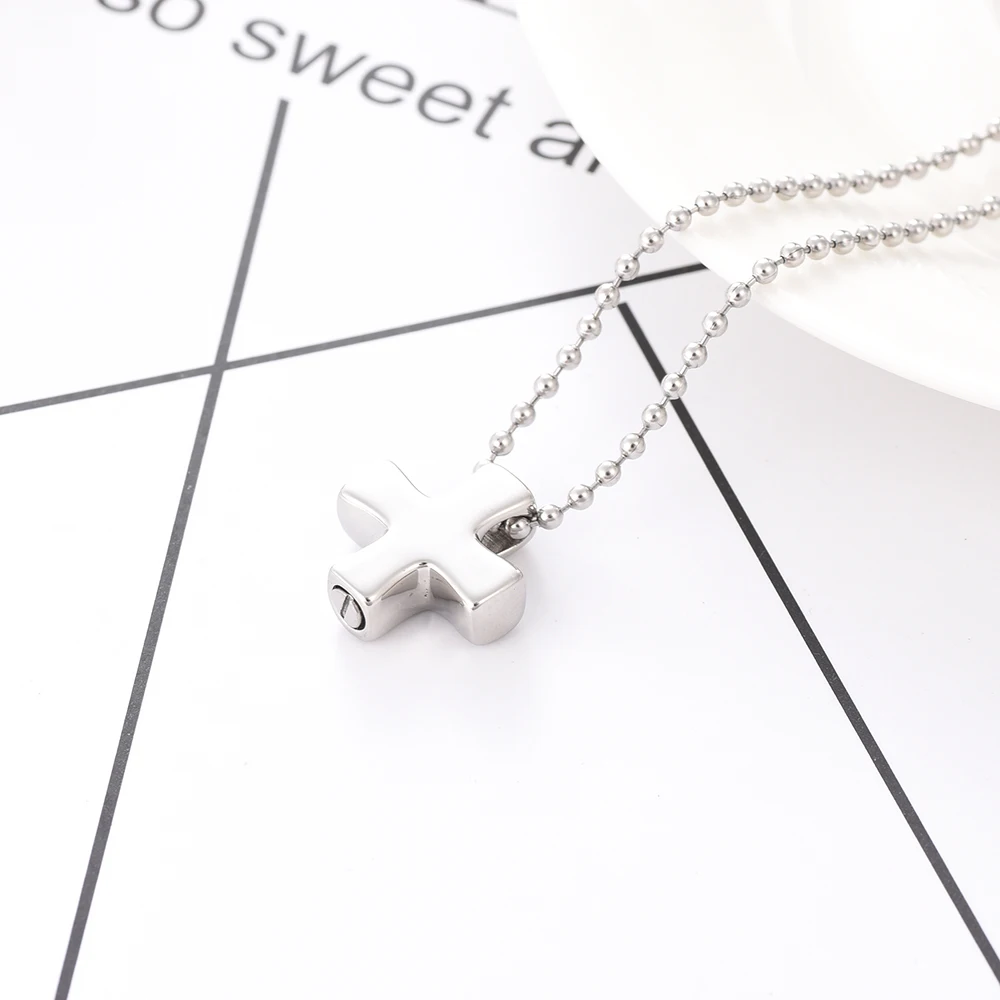 

CMJ9925 Lovely High Polish Mini Cross Keepsake Urn Necklace Stainless Steel Cremation Pendant Urn Jewelry Assorted Color