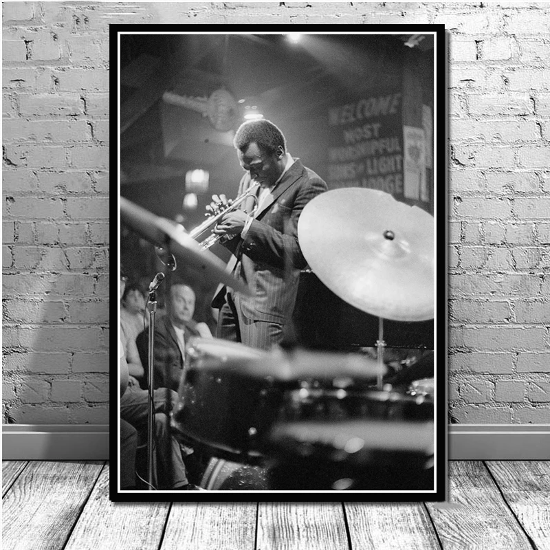 Posters and Prints Miles Davis Poster Kind Of Blue Jazz Music Album Poster Wall Art Picture Canvas Painting for Room Home Decor - Цвет: 0001