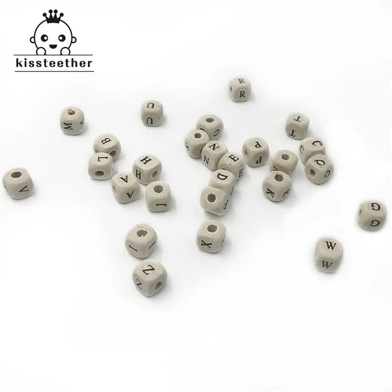 Бусины из натурального дерева Алфавит 200 шт. бусины для браслетов гладкие A Z
