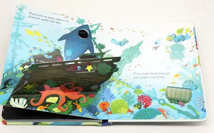 

Peep Inside The Sea English Educational 3D Flap Picture Books Baby Children Reading Book