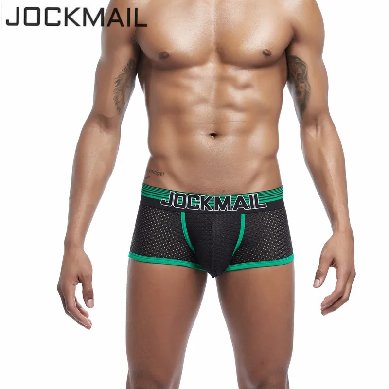 JOCKMAIL, Новое мужское нижнее белье, мужские боксеры, шорты, сексуальный u-выпуклый дизайн, Гей Нижнее белье, мужские трусы, сетчатые дышащие мужские трусы