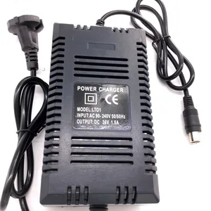 wholesale eu plug 36v charger smart electric scooter charger 36v lead acid gel battery charger 1 8a 36v rca lotus output free global shipping