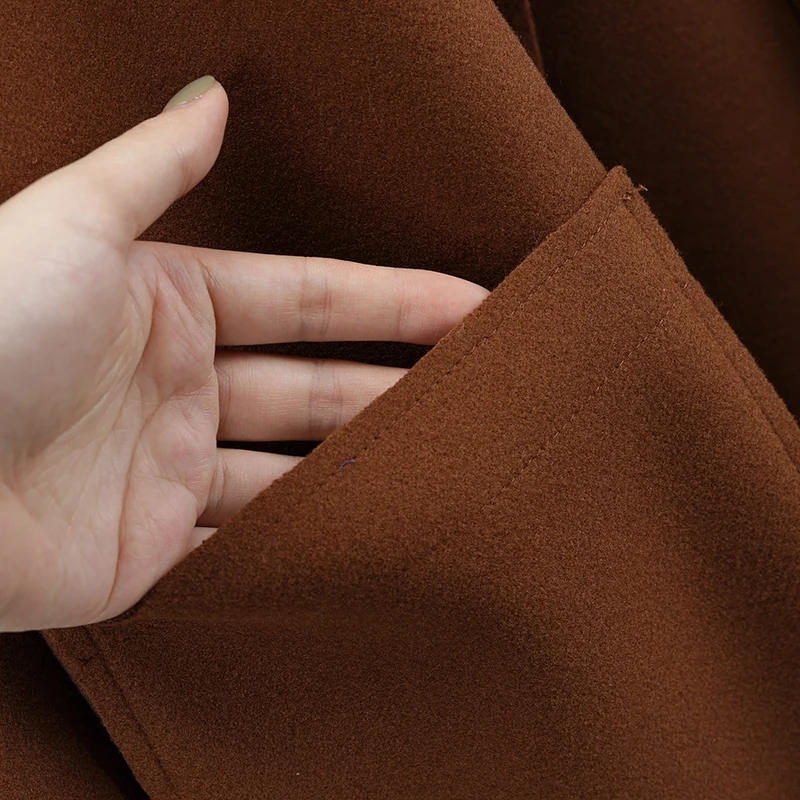 Осенне зимнее Новое высококачественное Женское шерстяное пальто большого