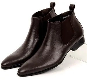 Модные мужские деловые ботинки с острым носком, черногокоричневого цвета, Мужские модельные ботинки из натуральной кожи, официальная обувь