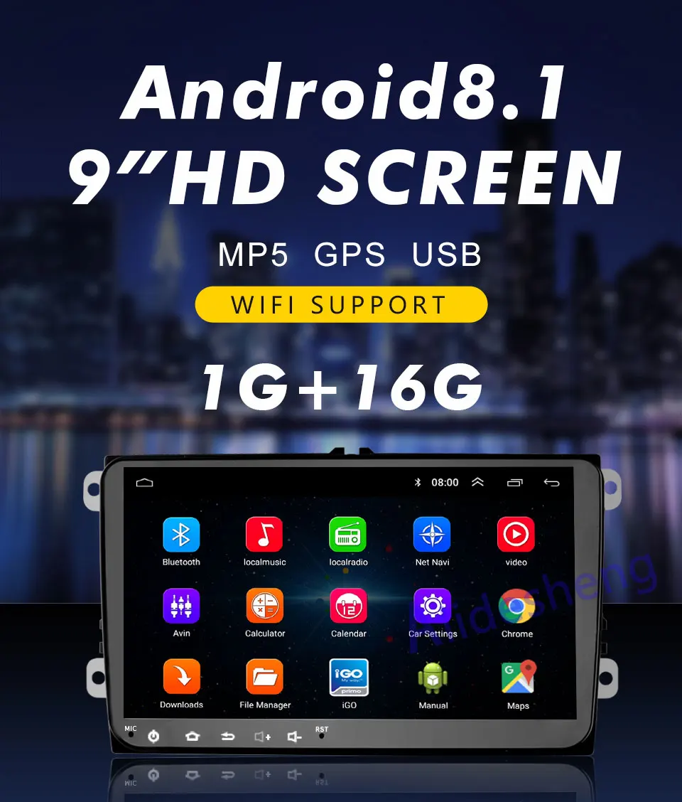 Android 8,1 автомобильный мультимедийный плеер для VW Volkswagen Golf Polo Tiguan Passat b7 b6 SEAT leon Skoda Octavia gps навигация 2 Din
