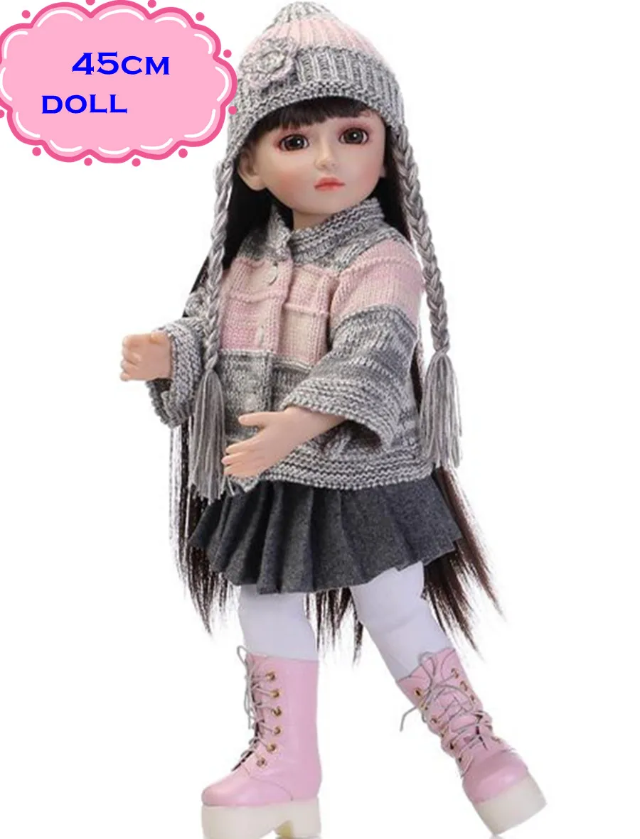 Новая мода стиль NPK Reborny SD/BJD кукла игрушки с полной силиконовая, виниловая Кукла тело в зимней одежде около 18 дюймов куклы для девочек