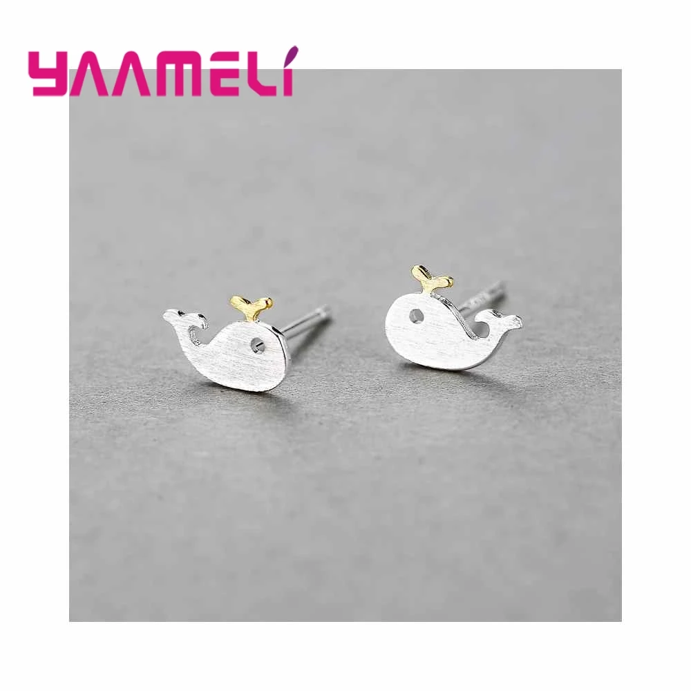 Серьги-гвоздики в форме дельфина для девушки превосходный подарок быстрая