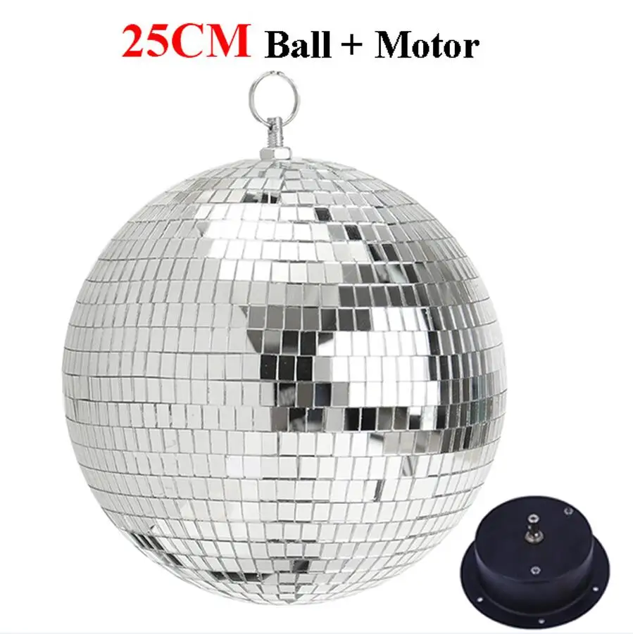 25CM Ball With Motor Thrisdar Dia15cm 20 см 25 см отражающее стекло зеркало диско шар светильник с мотором для Свадебная вечеринка в стиле диско сценический луч точечные лампы - Цвет: 25CM Ball With Motor