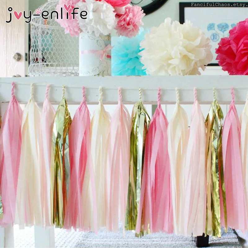 

Wedding Decoration 5pcs Tissue Paper Tassel Garland Balloon Ribbon DIY Paper Flowers Baby Shower Birthday Party Decoration