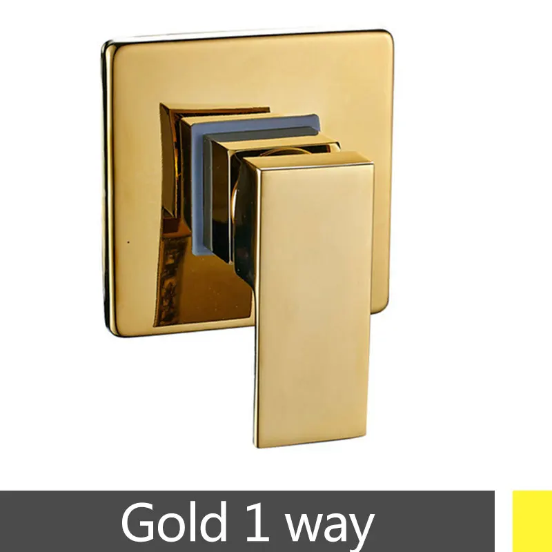 gold 1 way Скрытый душ смесительный клапан смеситель для душа горячей и холодной воды, нажмите 1/2/3 Way смеситель для душа с картриджем клапана смесителя - Цвет: gold 1 way