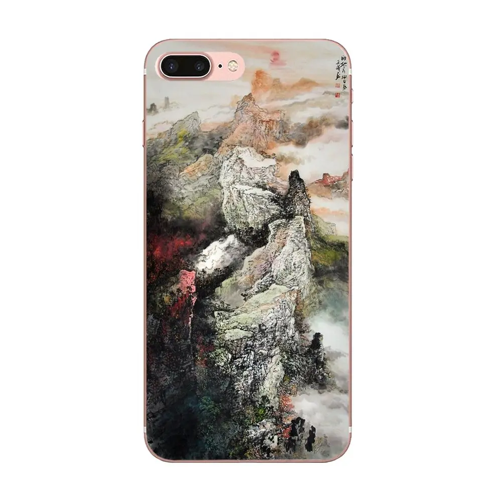 Pouches Chinese Landscape Painting Skin Thin For Galaxy A3 A5 A7 On5 On7 2015 2016 2017 Grand Alpha G850 Core2 Prime S2 I9082 | Мобильные