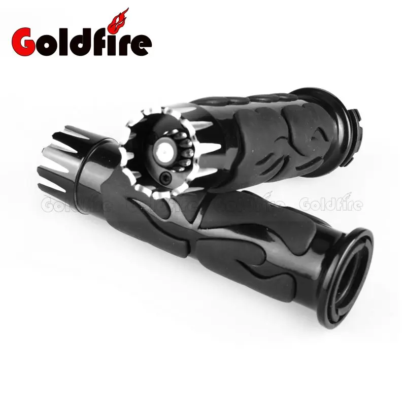 Flame 1'' Handlebar Hand Grips for Harley Davidson Bad Boy Fatboy Blackline Dyna Electra Glide Motorcycle Chopper Cruiser |