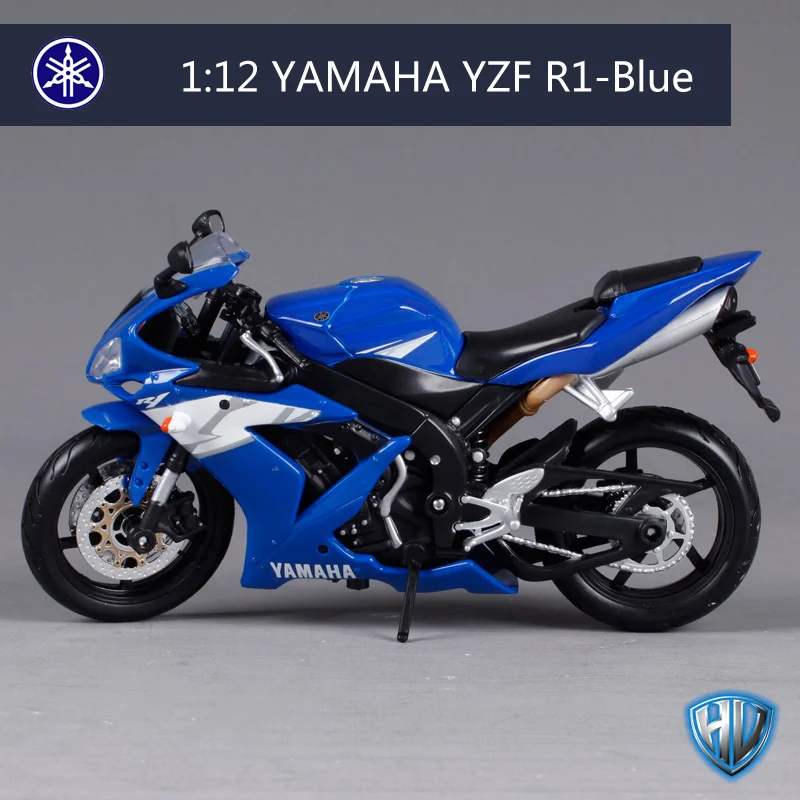 Maisto 1:12 Yamaha YZF-R1 R1 модель мотоцикла велосипед синий черный белый 31102 - Цвет: 31102