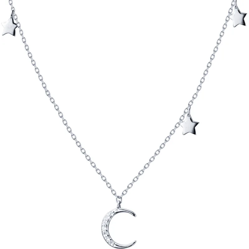 Chockers Necklace for Women 100% 925 Sterling Silver Pendant Romantic Star Link Chain Charms Jewelry Gifts D3217 | Украшения и