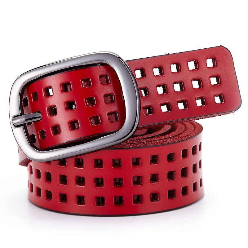 2017 фирменный женский ажурный кожаный ремень с пряжкой язычком дизайнерские