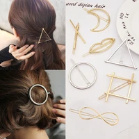 fashion metal geometric hair accessories elegant sweet hairpins hair clip pins for women girl barrettes circle hairband hairgrip