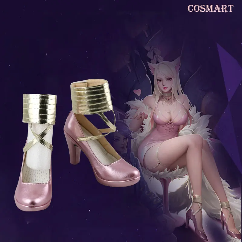 Женская обувь для косплея LOL KDA Ahri на высоком каблуке розового цвета Лидер продаж